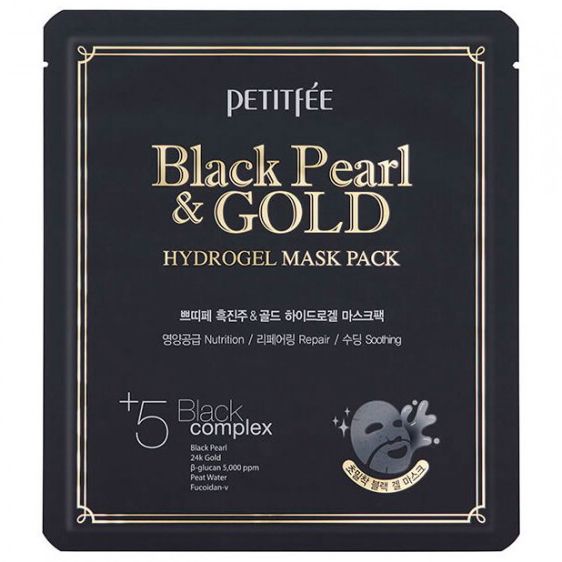 Hydrogel face mask Black Pearl & Gold Petitfee & Koelf 1 pcs